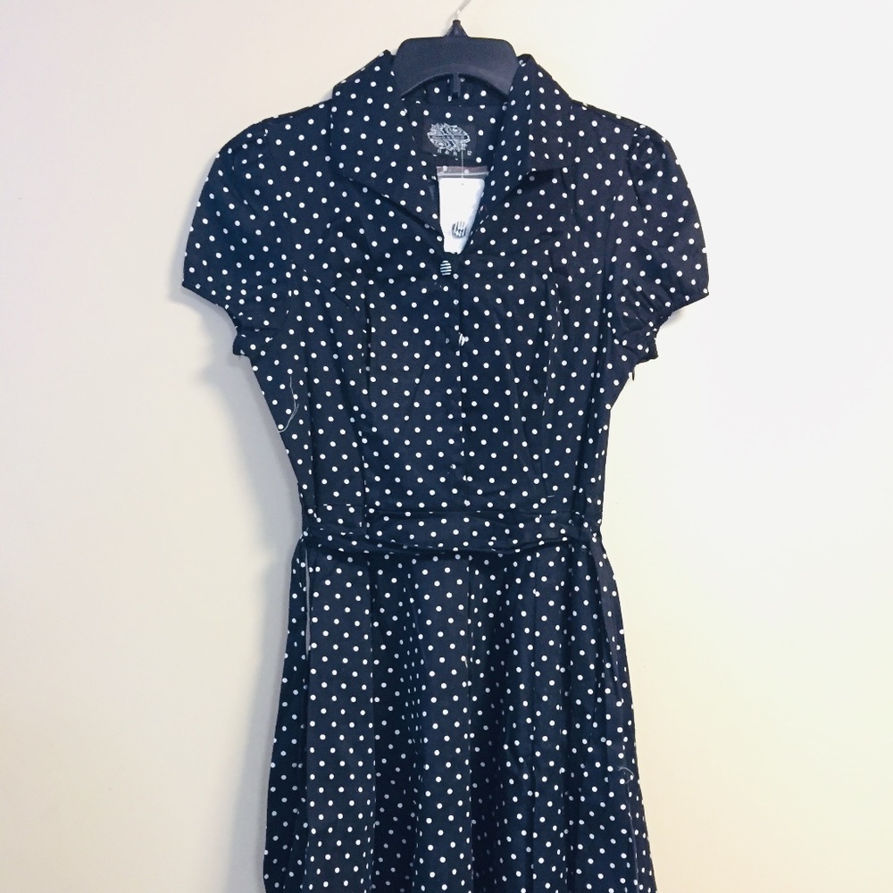NWT H & R TEA PARTY POLKA DOT DRESS